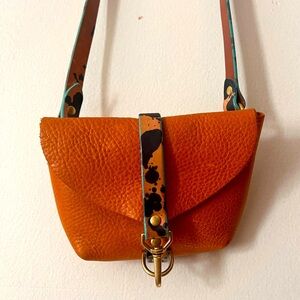 EUC GLAD & YOUNG Studio Handmade Belt Bag Turmeric and Spotted Strap